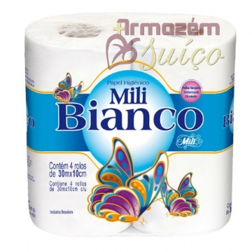 Foto Papel Higiênico Mili Bianco 30 MT - 4 Rolos